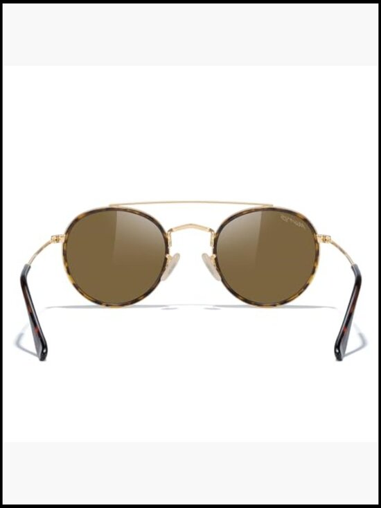 Retro Round Double Bridge Metal Sunglasses Polarized UV400